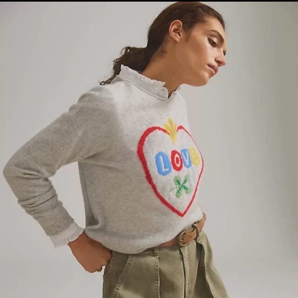 Anthropologie Nathalie Lete Love Cashmere Sweater Sz XS - Picture 5 of 14
